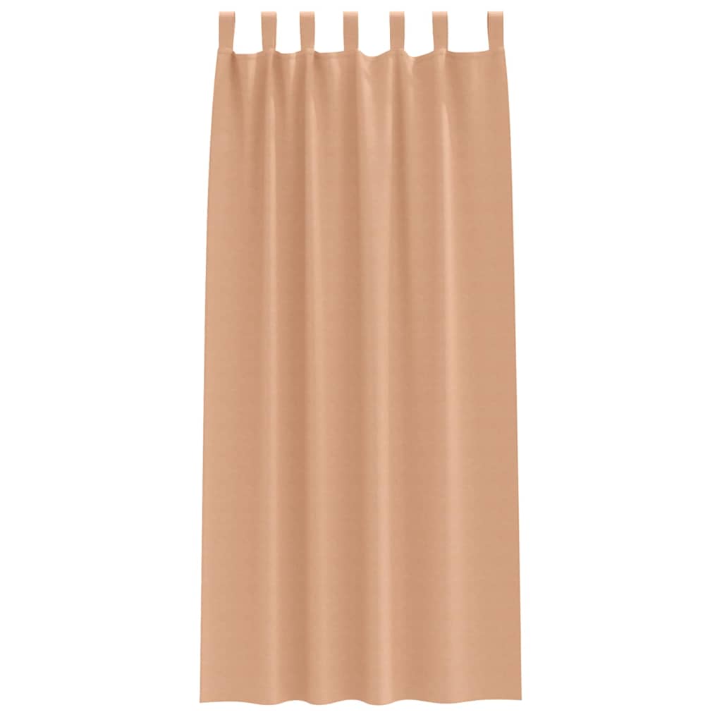 vidaXL Firany blackout z kółkami 2 pcs Jasny Brąz 260 x 140 cm