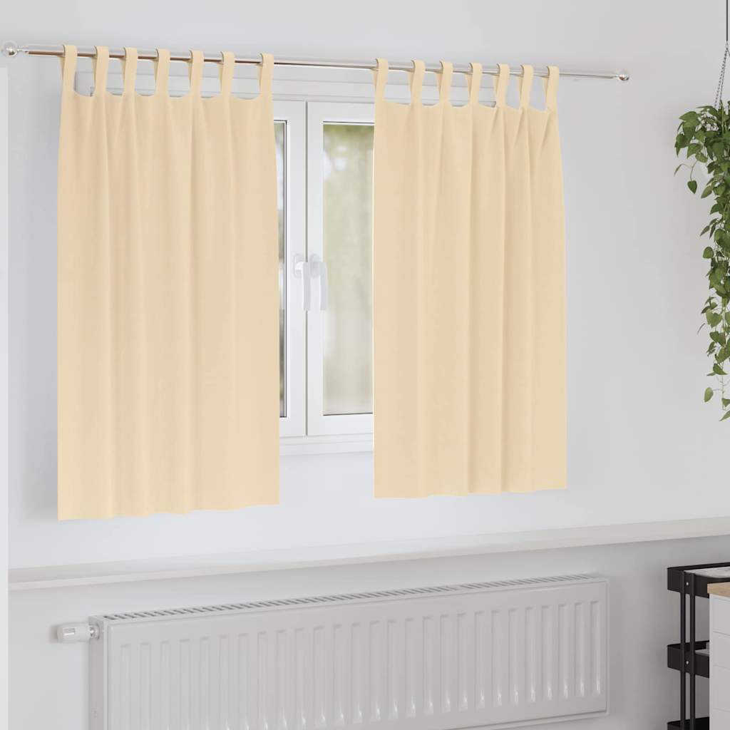 vidaXL Firany blackout z kółkami 2 pcs Kremowy 140 x 140 cm Poliester