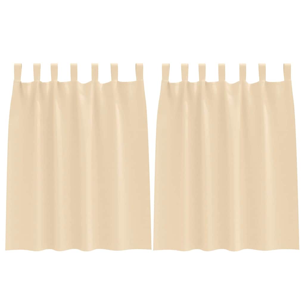 vidaXL Firany blackout z kółkami 2 pcs Kremowy 140 x 140 cm Poliester