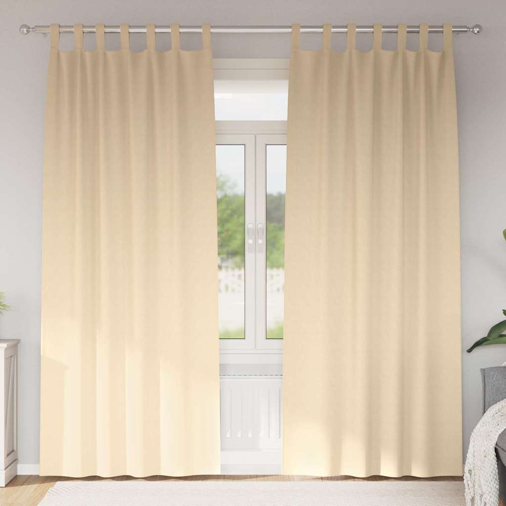 vidaXL Firany blackout z kółkami 2 pcs Kremowy 225 x 140 cm Poliester