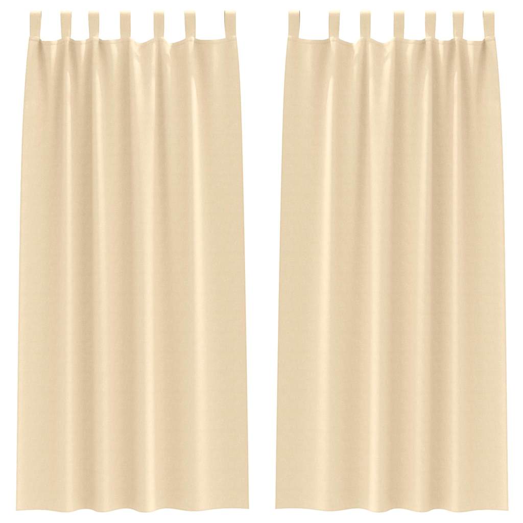 vidaXL Firany blackout z kółkami 2 pcs Kremowy 225 x 140 cm Poliester
