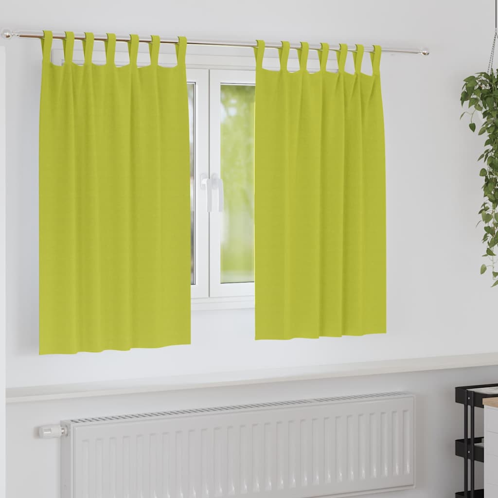 vidaXL Firany blackout z kółkami 2 pcs Zielony 140 x 140 cm Poliester
