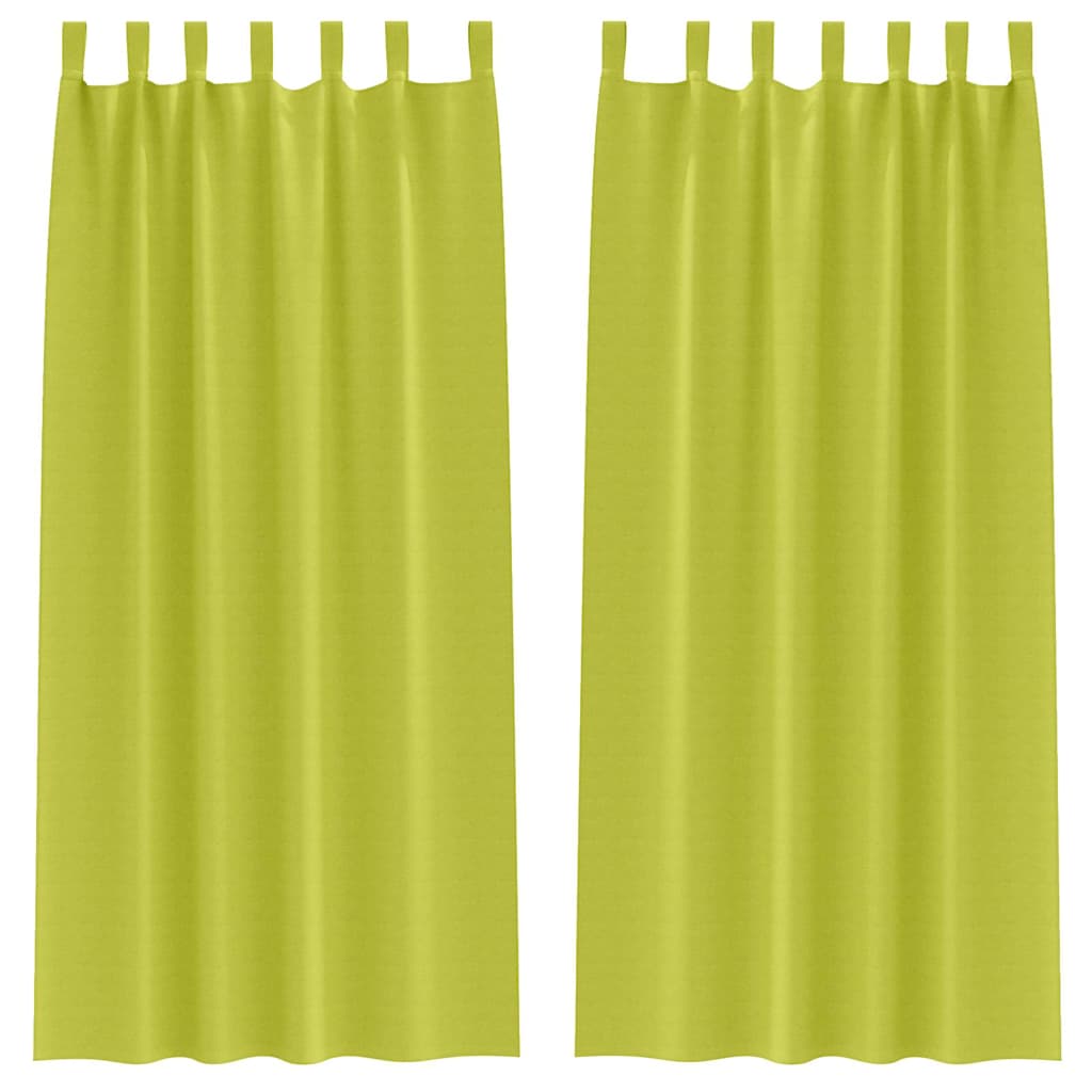 vidaXL Firany blackout z kółkami 2 pcs Zielony 225 x 140 cm Poliester