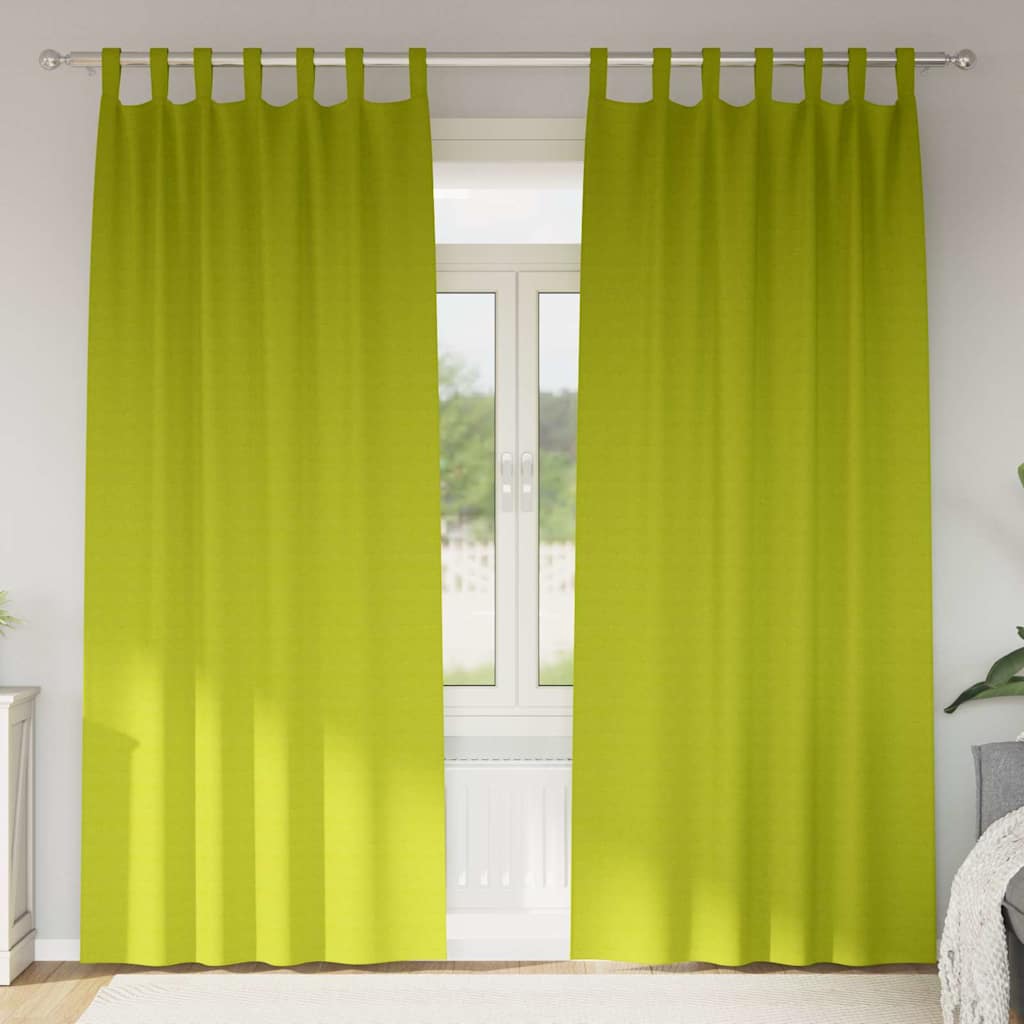 vidaXL Firany blackout z kółkami 2 pcs Zielony 260 x 140 cm Poliester