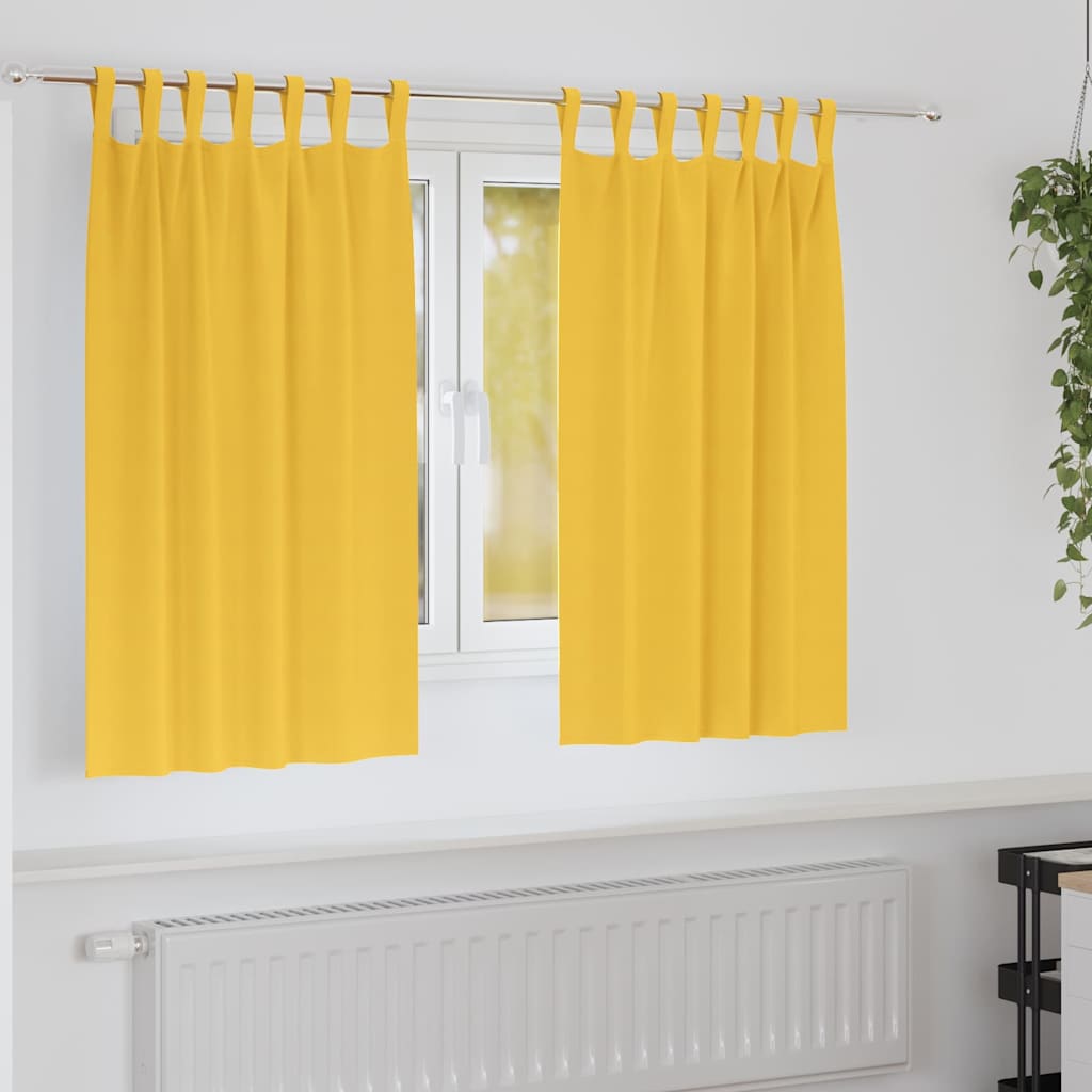 vidaXL Firany blackout z kółkami 2 pcs Musztardowy Żółty 140 x 140 cm
