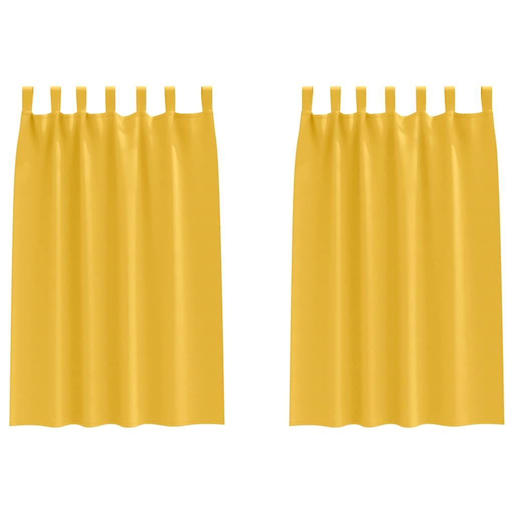vidaXL Firany blackout z kółkami 2 pcs Musztardowy Żółty 175 x 140 cm