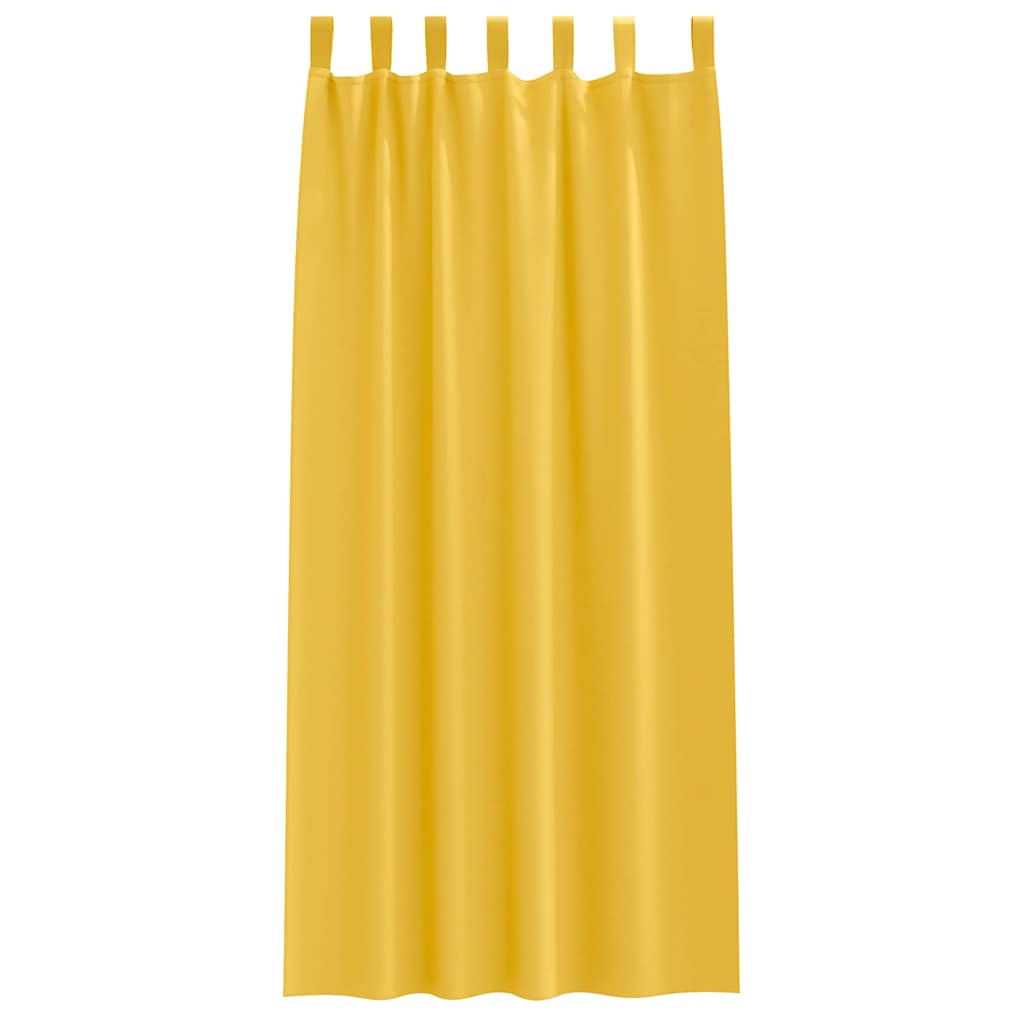 vidaXL Firany blackout z kółkami 2 pcs Musztardowy Żółty 225 x 140 cm