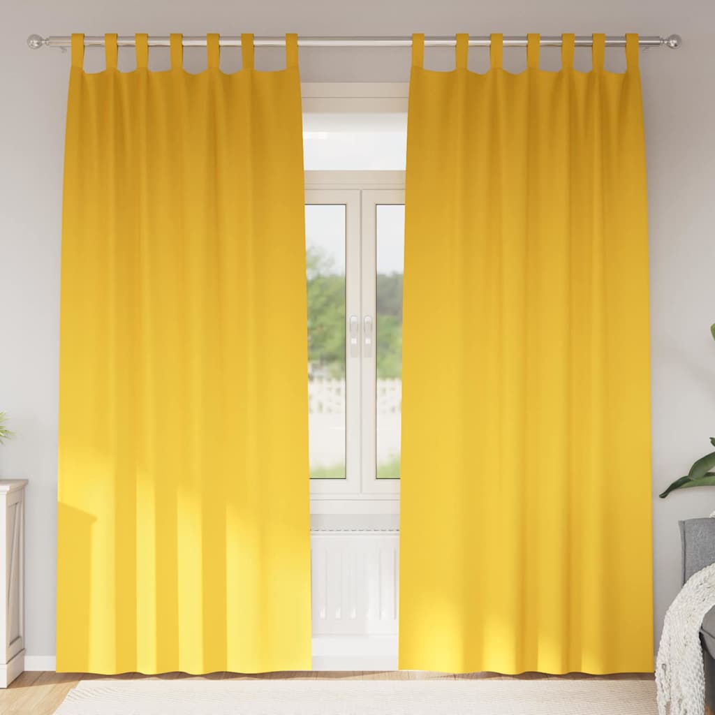 vidaXL Firany blackout z kółkami 2 pcs Musztardowy Żółty 245 x 140 cm