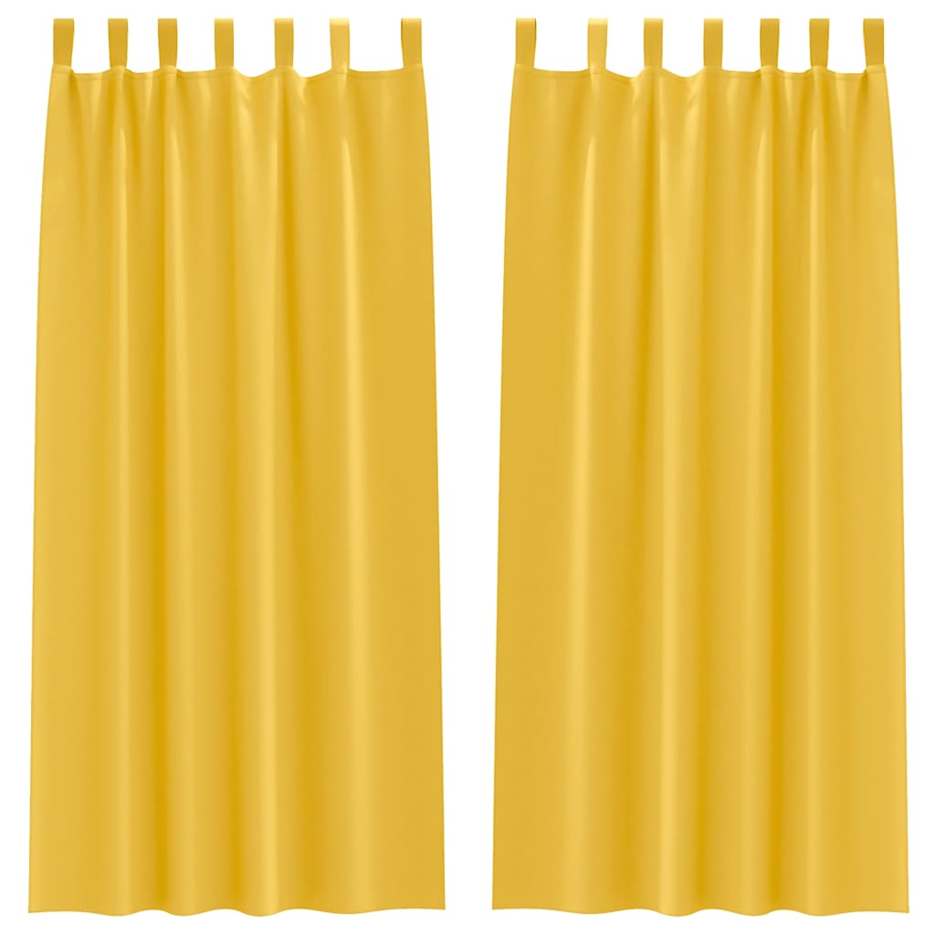 vidaXL Firany blackout z kółkami 2 pcs Musztardowy Żółty 245 x 140 cm