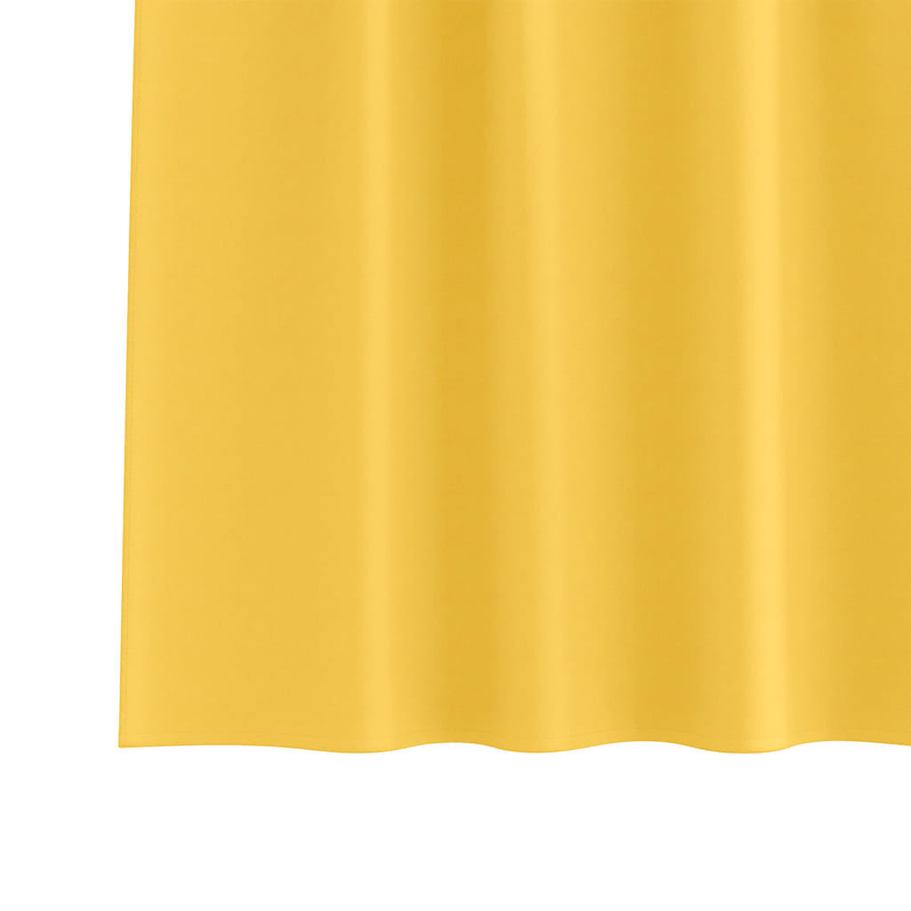 vidaXL Firany blackout z kółkami 2 pcs Musztardowy Żółty 260 x 140 cm