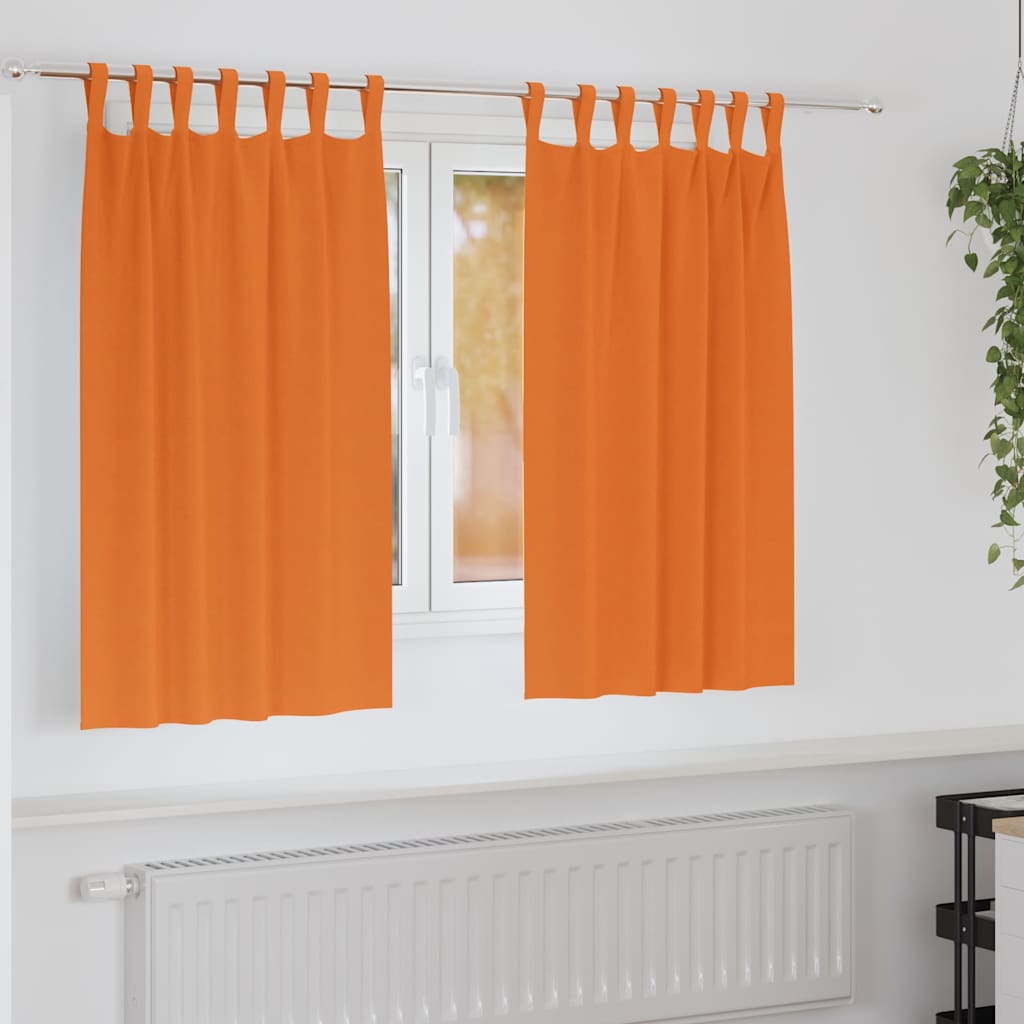 vidaXL Firany blackout z kółkami 2 pcs Jasnopomarańczowy 140 x 140 cm