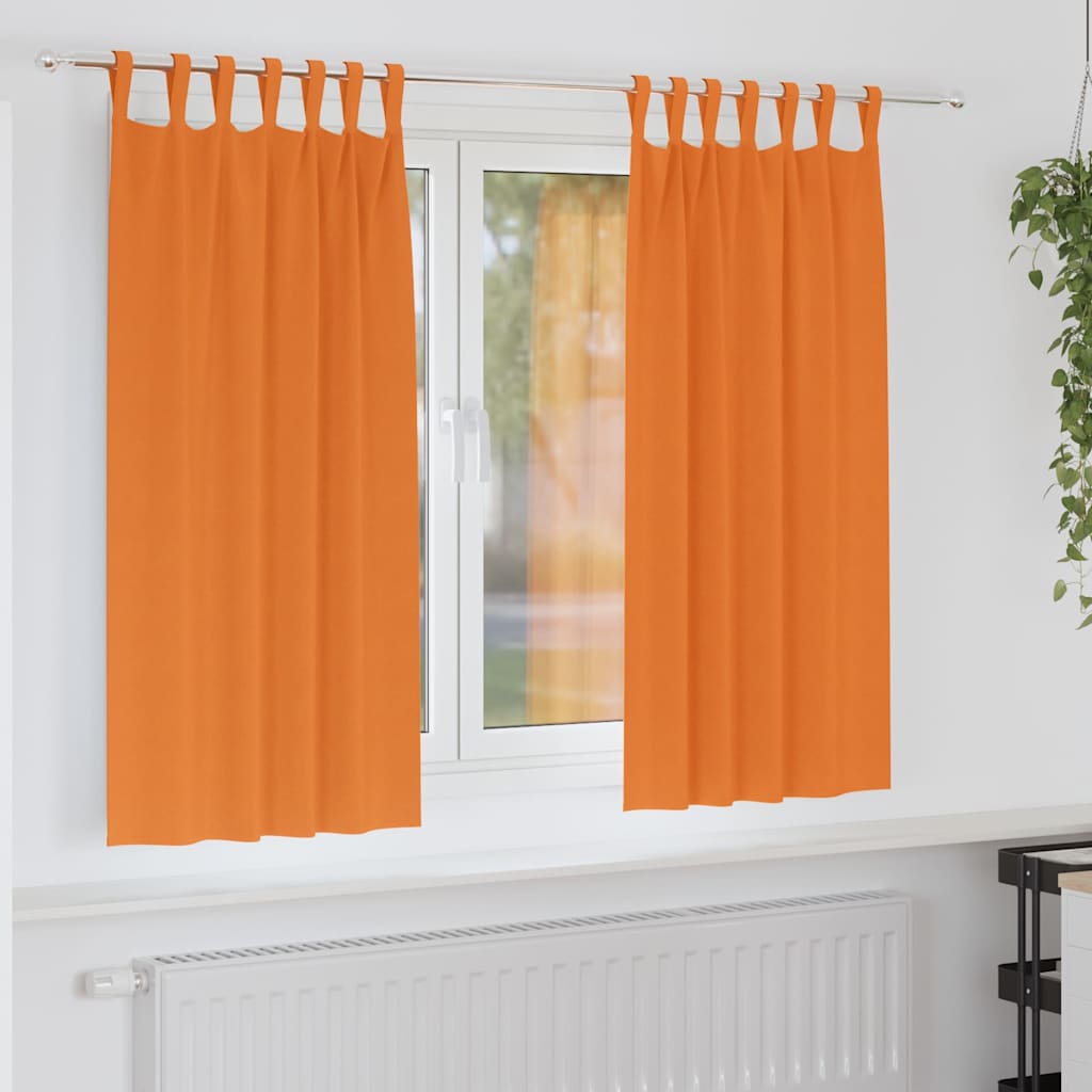 vidaXL Firany blackout z kółkami 2 pcs Jasnopomarańczowy 175 x 140 cm