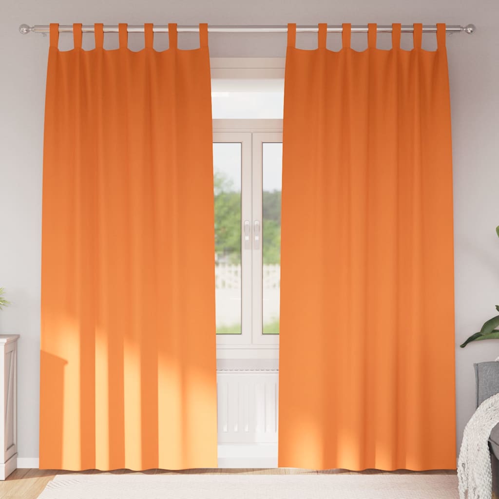 vidaXL Firany blackout z kółkami 2 pcs Jasnopomarańczowy 245 x 140 cm