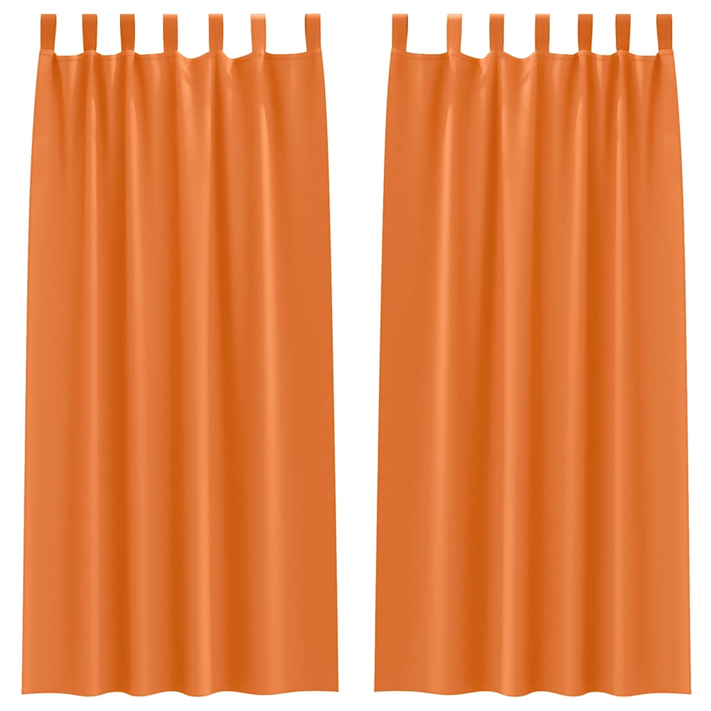 vidaXL Firany blackout z kółkami 2 pcs Jasnopomarańczowy 260 x 140 cm