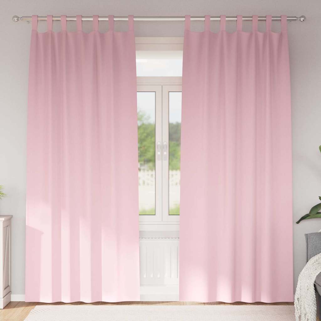 vidaXL Firany blackout z kółkami 2 pcs Dziecięcy róż 260 x 140 cm