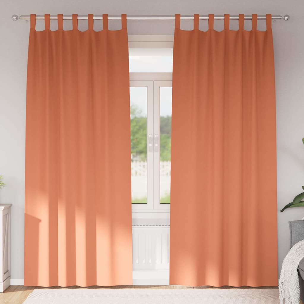 vidaXL Firany blackout z kółkami 2 pcs terakota 225 x 140 cm Poliester