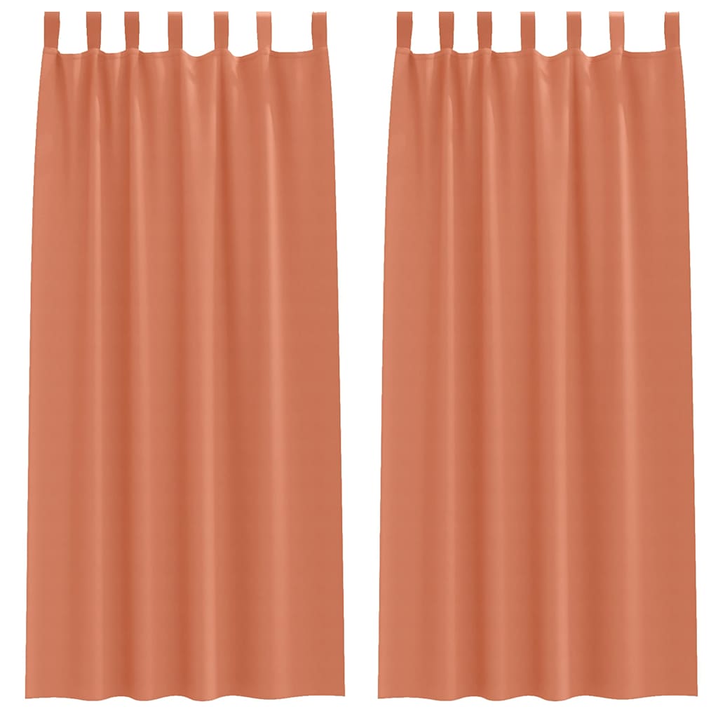vidaXL Firany blackout z kółkami 2 pcs terakota 245 x 140 cm Poliester