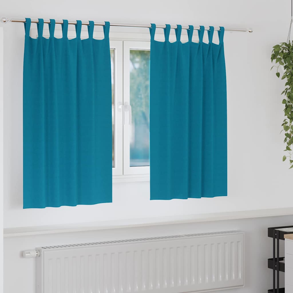 vidaXL Firany blackout z kółkami 2 pcs Turkusowy 140 x 140 cm