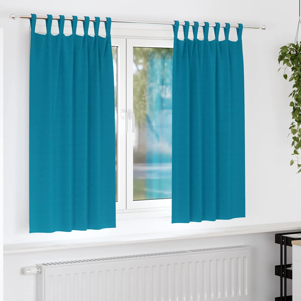 vidaXL Firany blackout z kółkami 2 pcs Turkusowy 175 x 140 cm