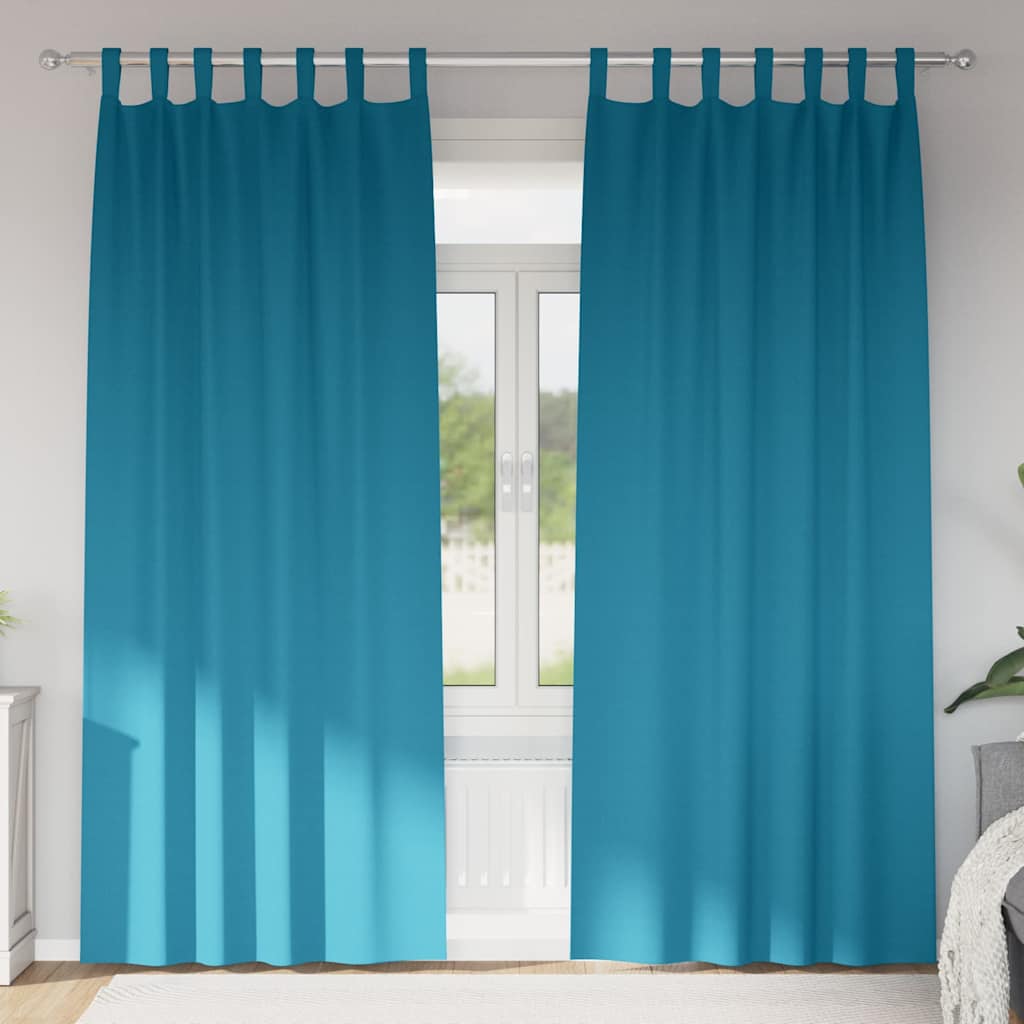 vidaXL Firany blackout z kółkami 2 pcs Turkusowy 225 x 140 cm
