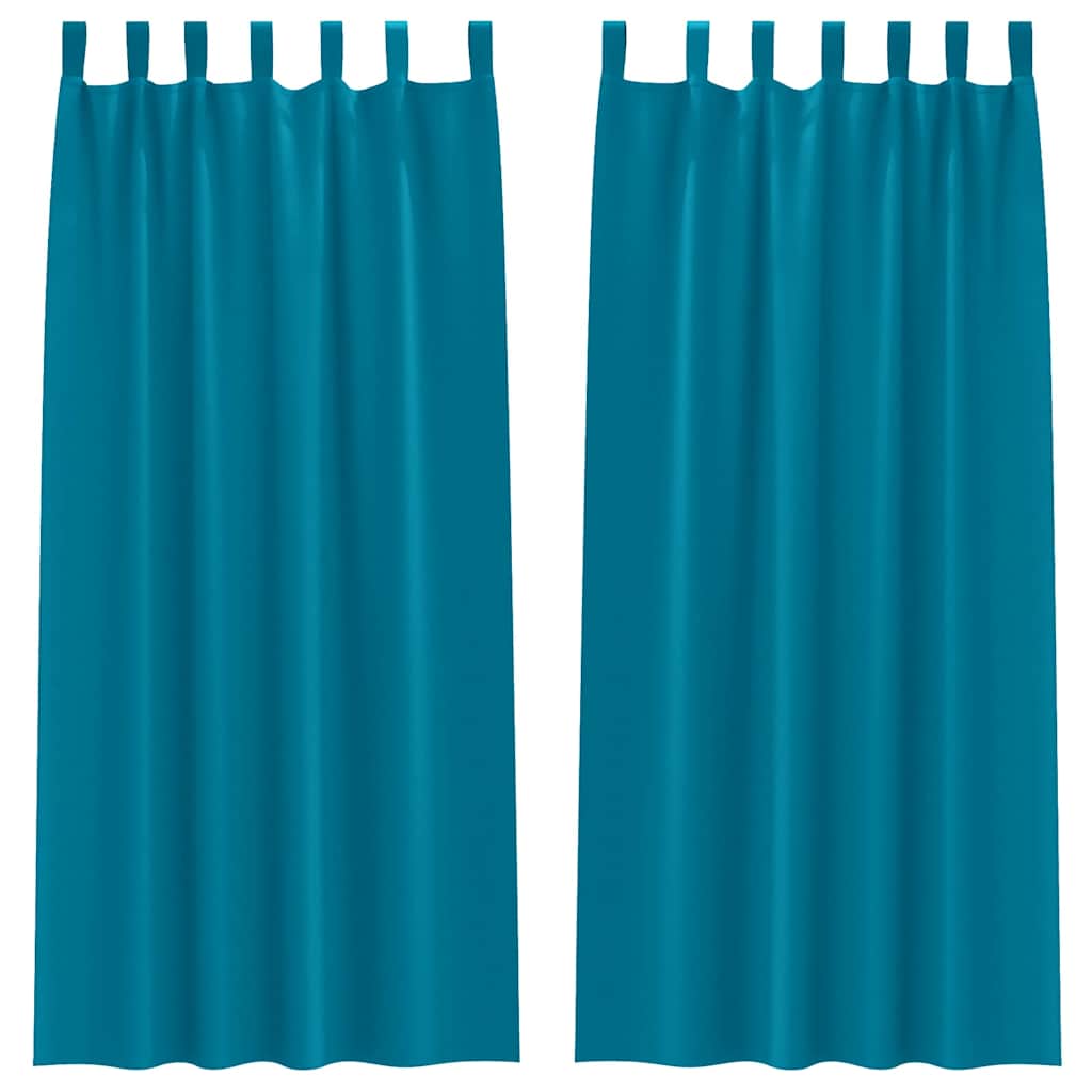 vidaXL Firany blackout z kółkami 2 pcs Turkusowy 260 x 140 cm
