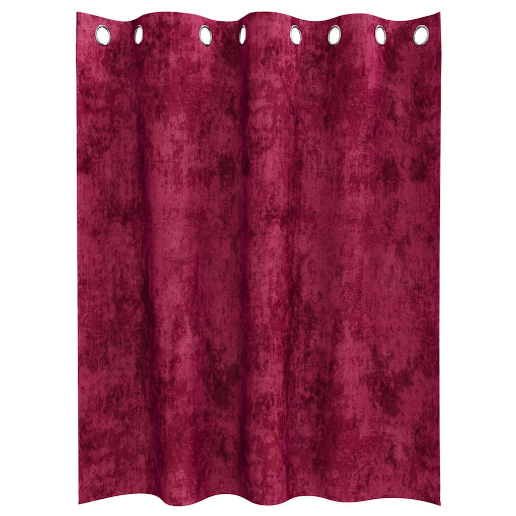 vidaXL Zasłony z weluru 2 pcs Czerwone wino 140 x 140 cm Aksamit