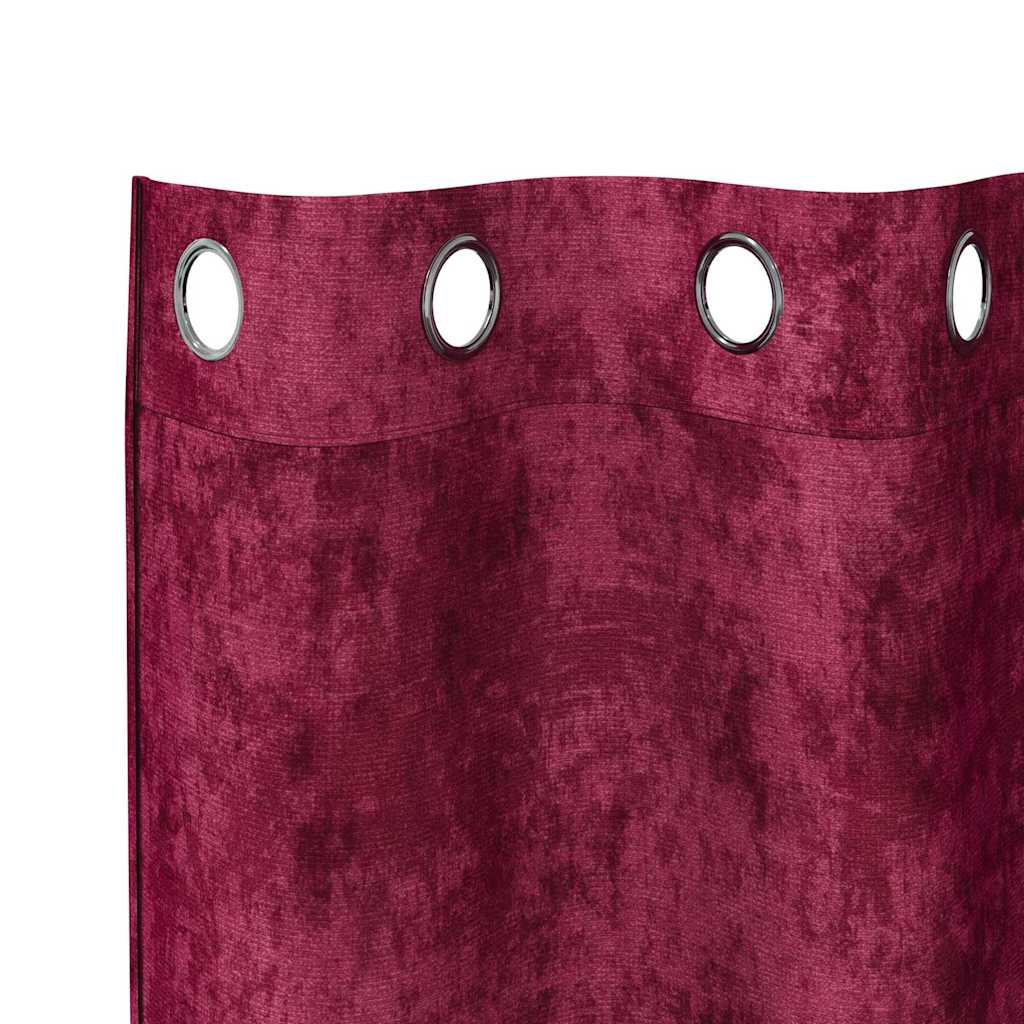 vidaXL Zasłony z weluru 2 pcs czerwone wino 245 x 140 cm Aksamit