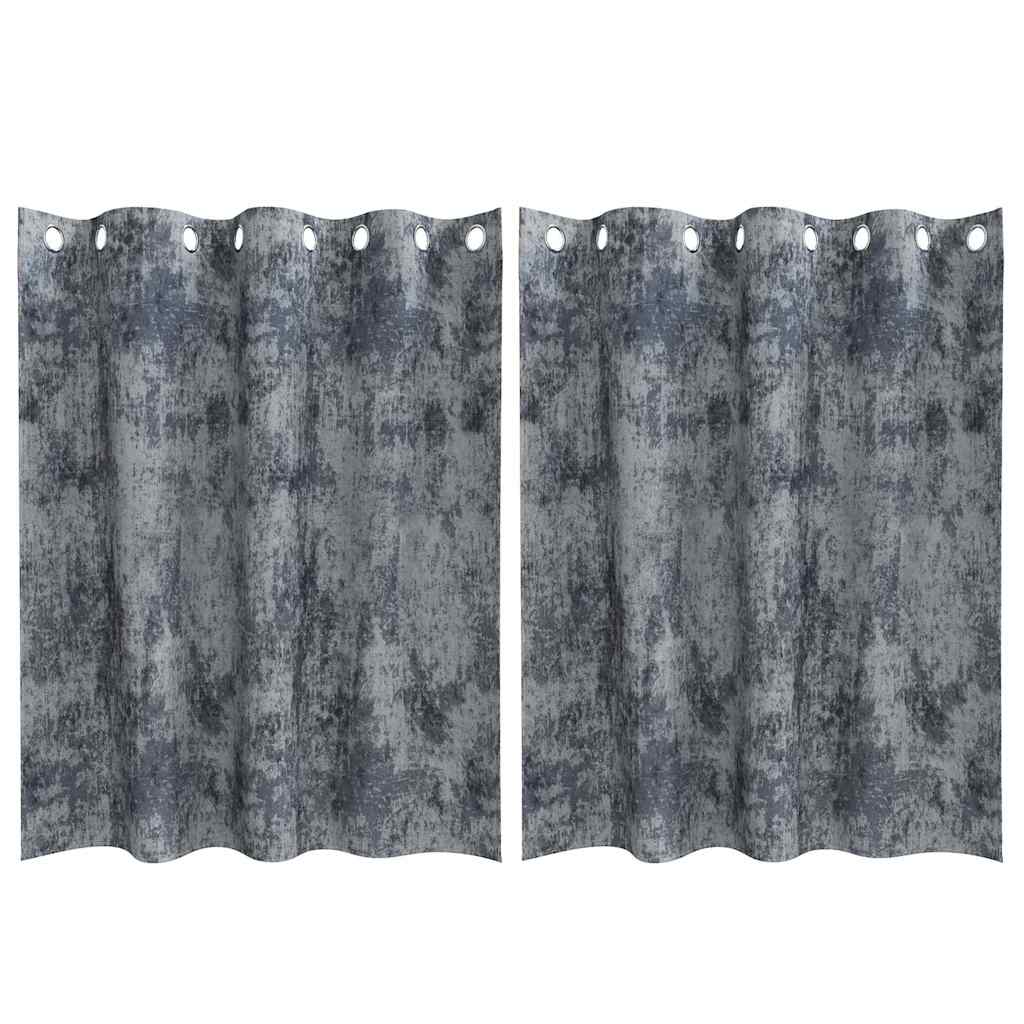 vidaXL Zasłony z weluru 2 pcs Srebrnoszary 140 x 140 cm Aksamit