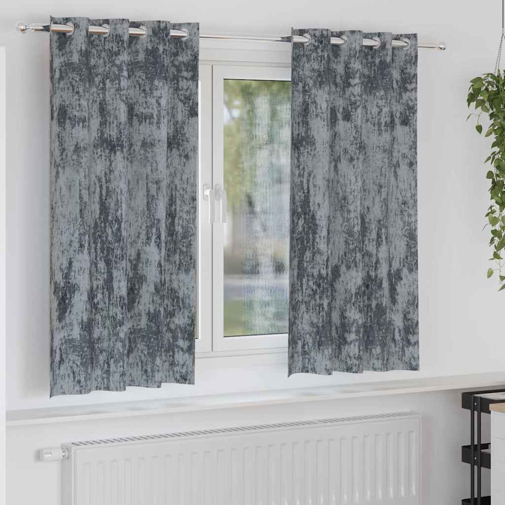 vidaXL Zasłony z weluru 2 pcs Srebrnoszary 175 x 140 cm Aksamit