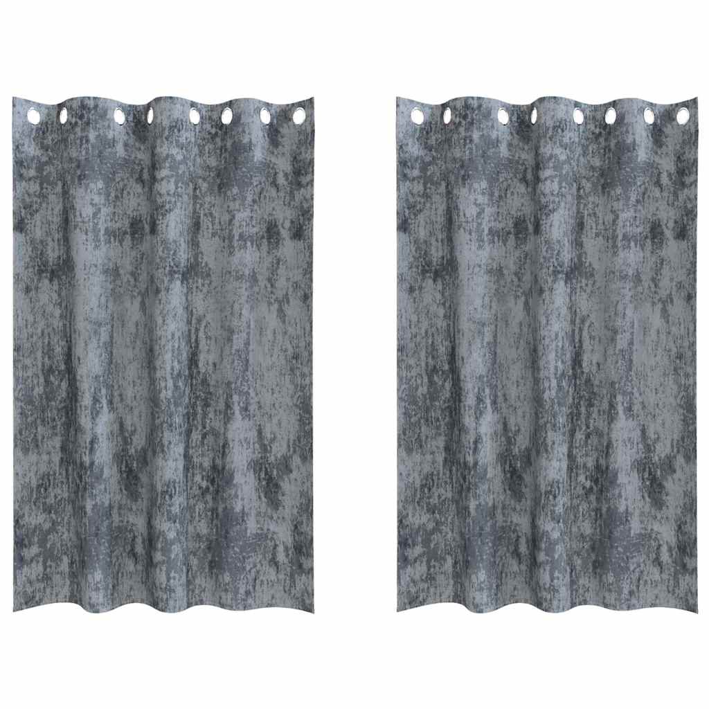 vidaXL Zasłony z weluru 2 pcs Srebrnoszary 175 x 140 cm Aksamit