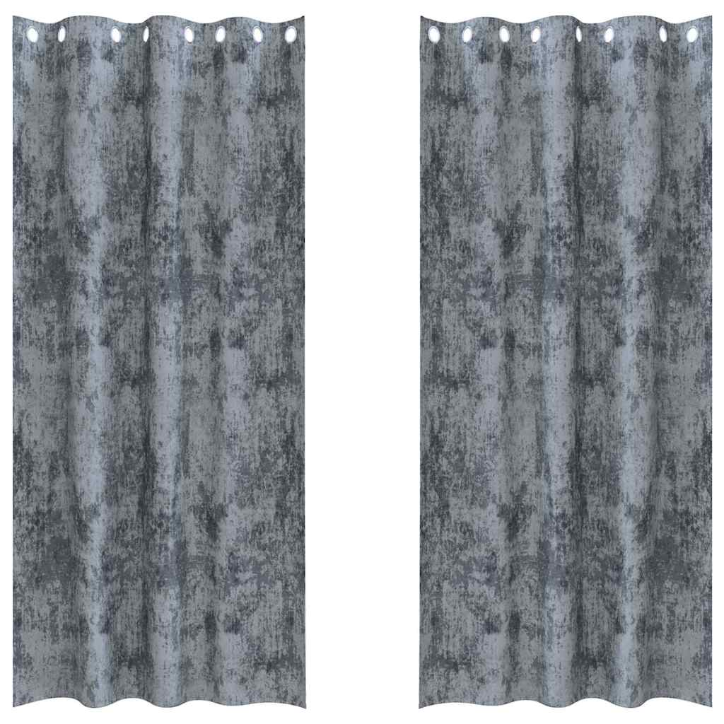 vidaXL Zasłony z weluru 2 pcs Srebrnoszary 245 x 140 cm Aksamit