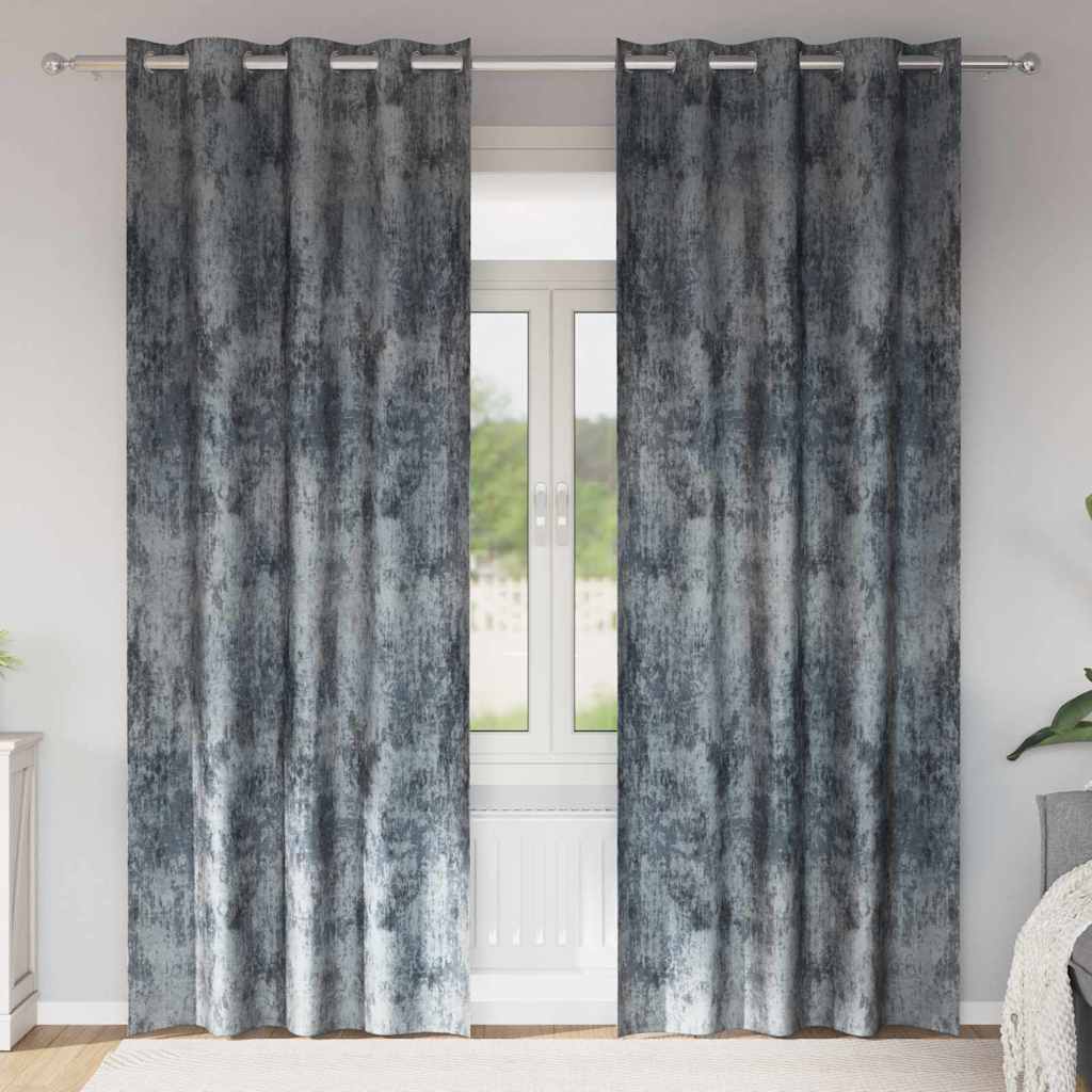 vidaXL Zasłony z weluru 2 pcs Srebrnoszary 260 x 140 cm Aksamit