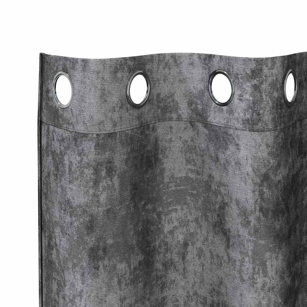 vidaXL Zasłony z weluru z zasłonami 2 pcs Szary 140 x 140 cm Aksamit