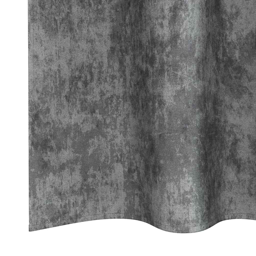 vidaXL Zasłony z weluru z zasłonami 2 pcs Szary 140 x 140 cm Aksamit