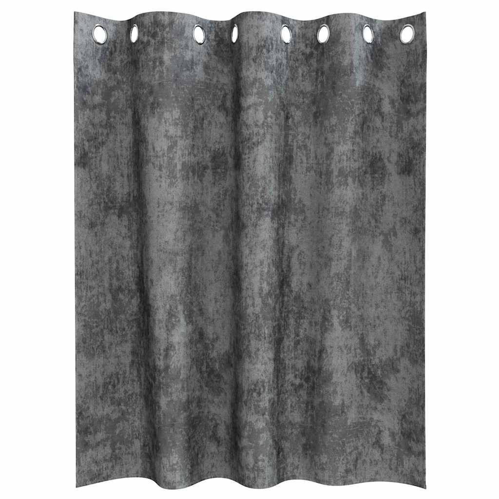 vidaXL Zasłony z weluru z zasłonami 2 pcs Szary 140 x 140 cm Aksamit
