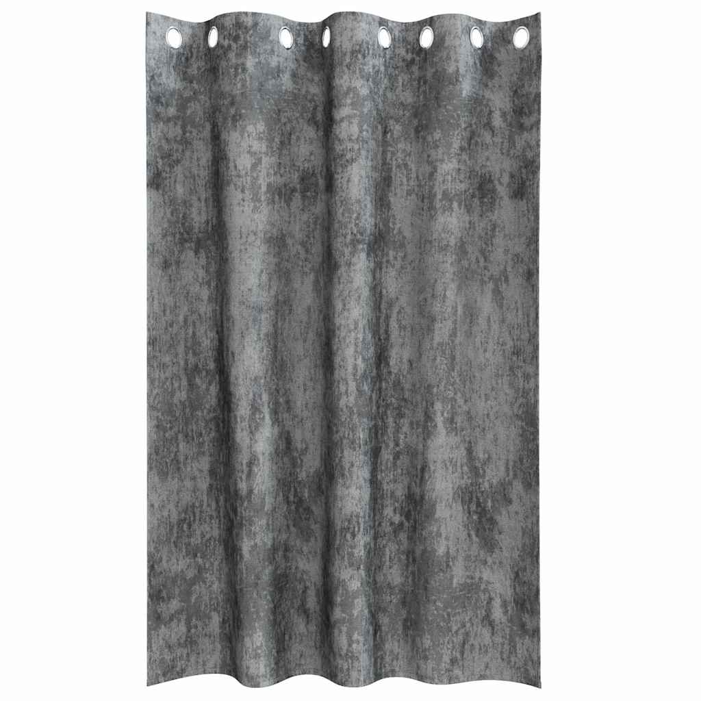 vidaXL Zasłony z weluru z zasłonami 2 pcs Szary 175 x 140 cm Aksamit
