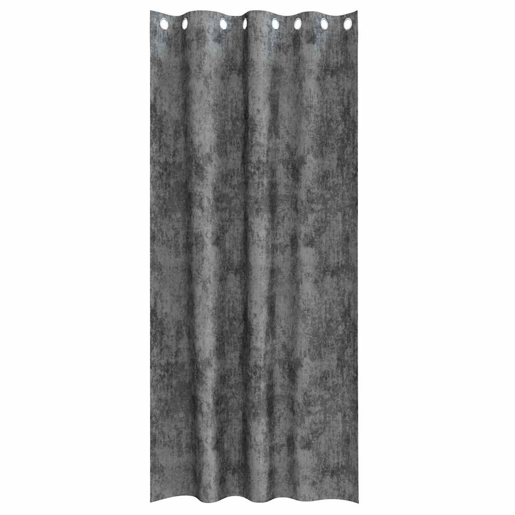 vidaXL Zasłony z weluru z zasłonami 2 pcs Szary 225 x 140 cm Aksamit