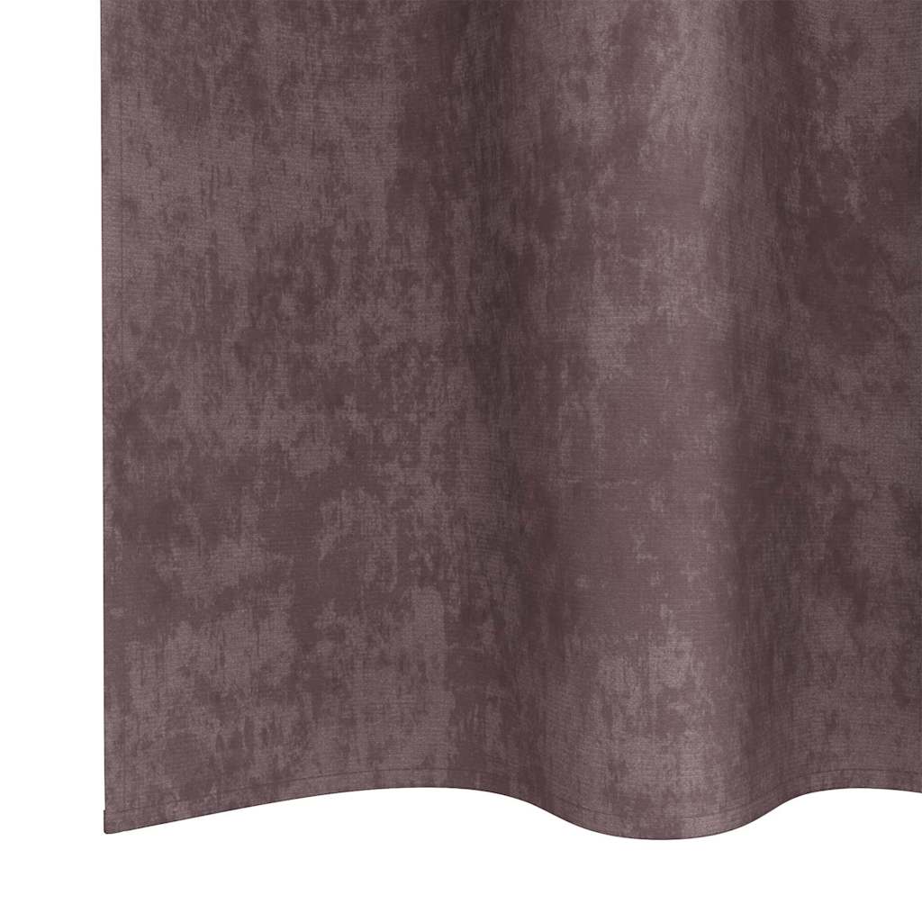 vidaXL Zasłony z weluru z zasłonami 2 pcs Brązowy 140 x 140 cm Aksamit
