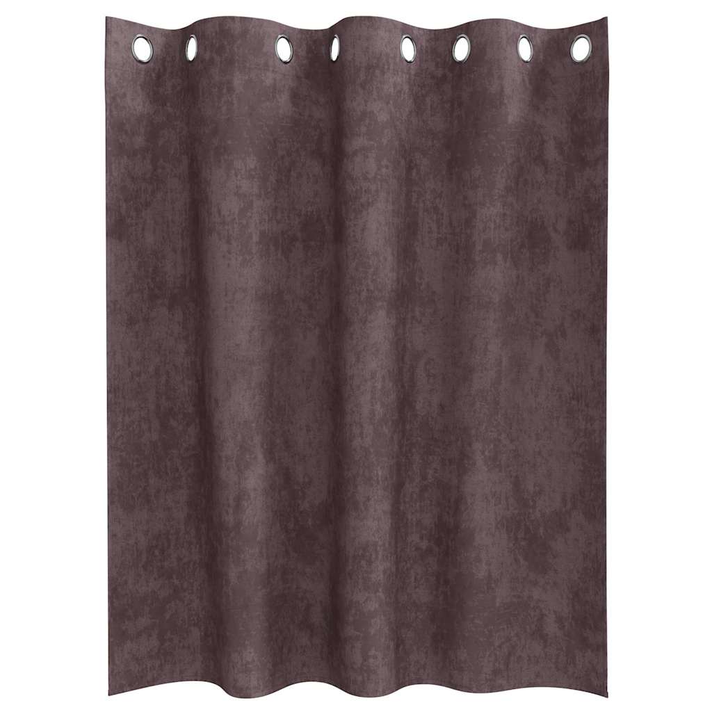 vidaXL Zasłony z weluru z zasłonami 2 pcs Brązowy 140 x 140 cm Aksamit