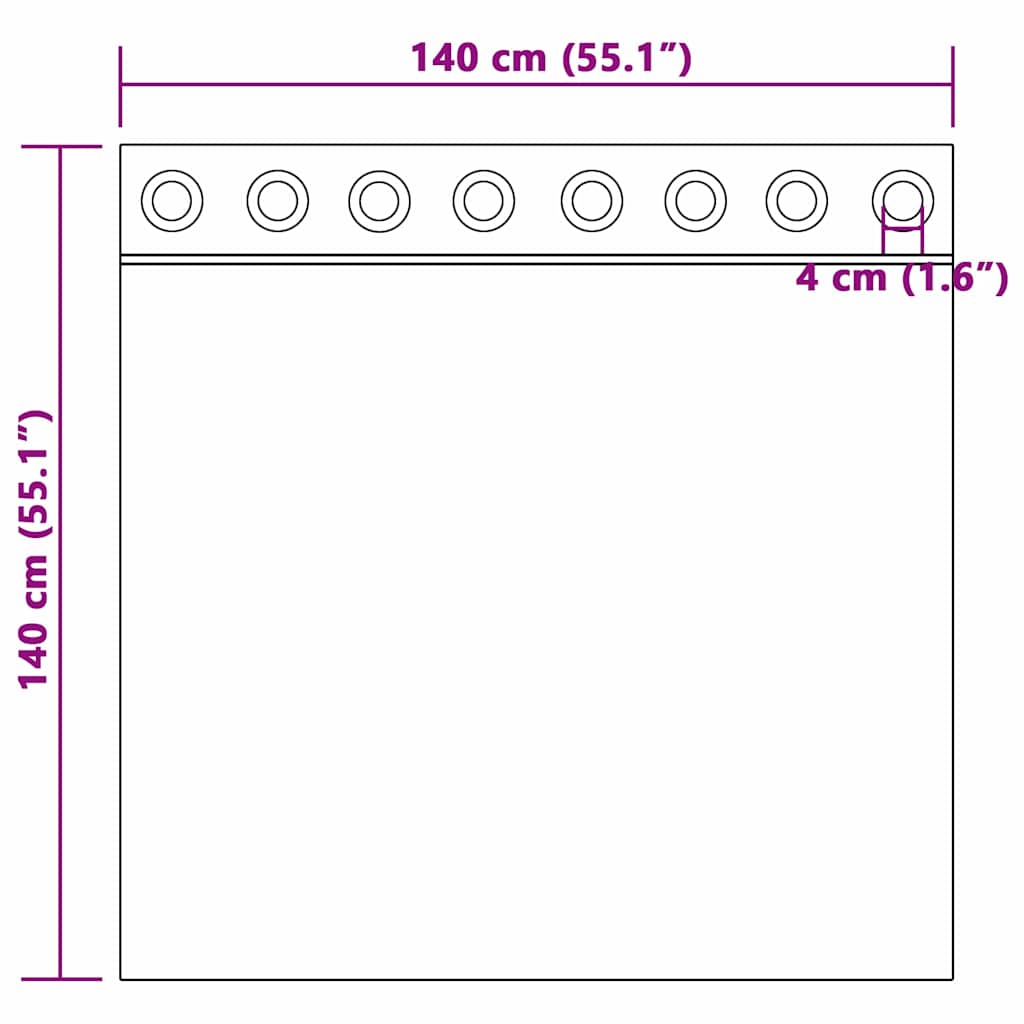 vidaXL Zasłony z weluru z zasłonami 2 pcs Brązowy 140 x 140 cm Aksamit