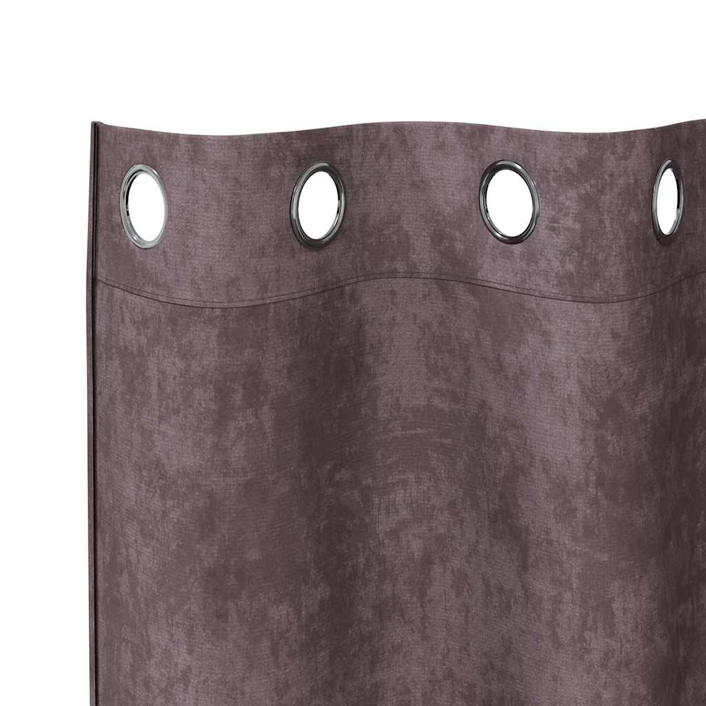 vidaXL Zasłony z weluru z zasłonami 2 pcs Brązowy 245 x 140 cm Aksamit