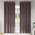 vidaXL Zasłony z weluru z zasłonami 2 pcs Brązowy 245 x 140 cm Aksamit