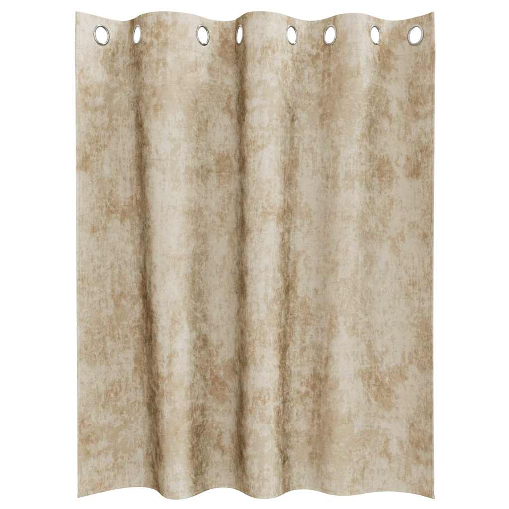 vidaXL Zasłony z weluru z zasłonami 2 pcs Kremowy 140 x 140 cm Aksamit