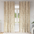 vidaXL Zasłony z weluru z zasłonami 2 pcs Kremowy 225 x 140 cm Aksamit