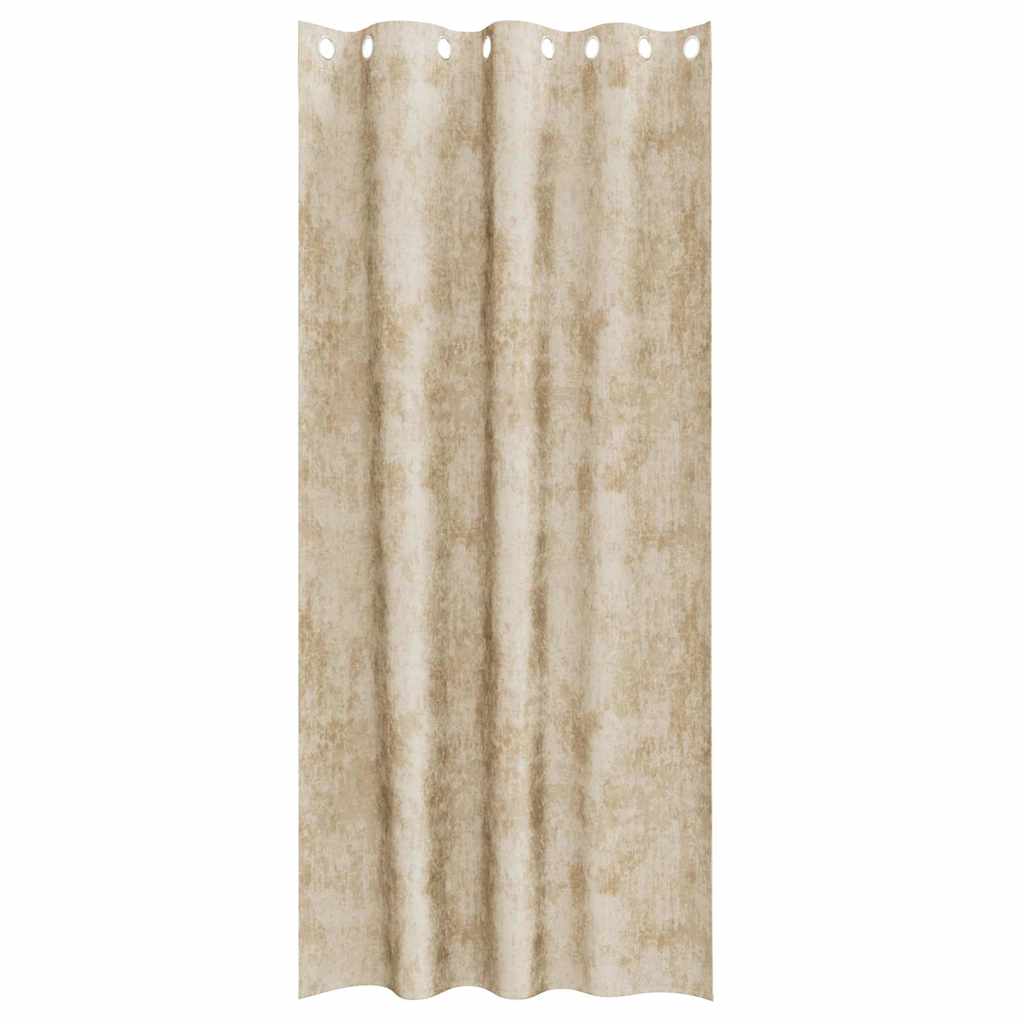 vidaXL Zasłony z weluru z zasłonami 2 pcs Kremowy 260 x 140 cm Aksamit