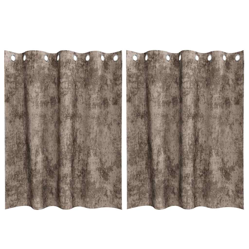vidaXL Zasłony z weluru 2 pcs Cappuccino 140 x 140 cm Aksamit