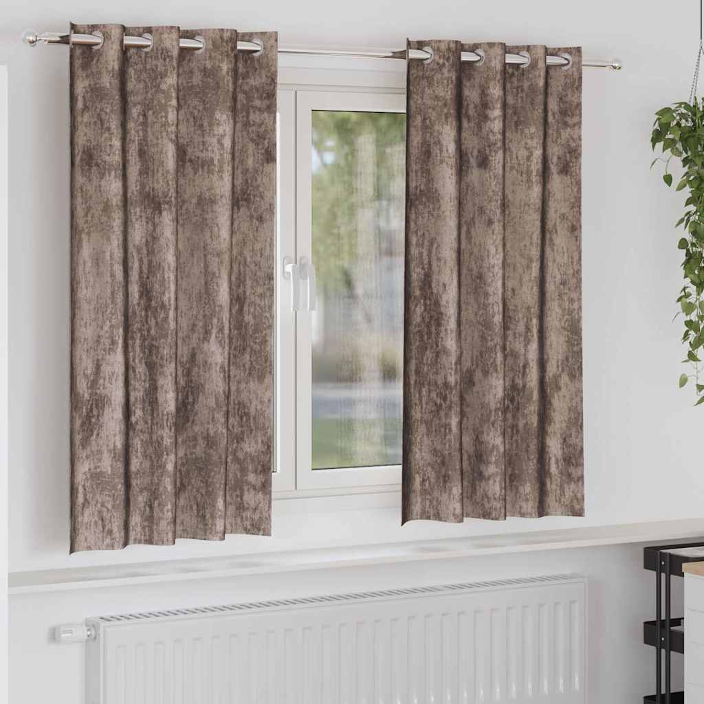 vidaXL Zasłony z weluru 2 pcs Cappuccino 175 x 140 cm Aksamit