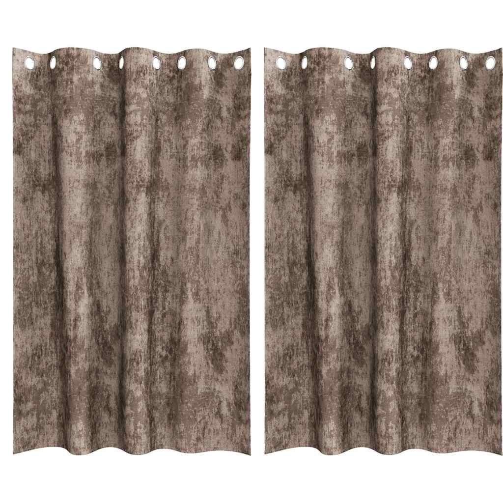 vidaXL Zasłony z weluru 2 pcs Cappuccino 175 x 140 cm Aksamit