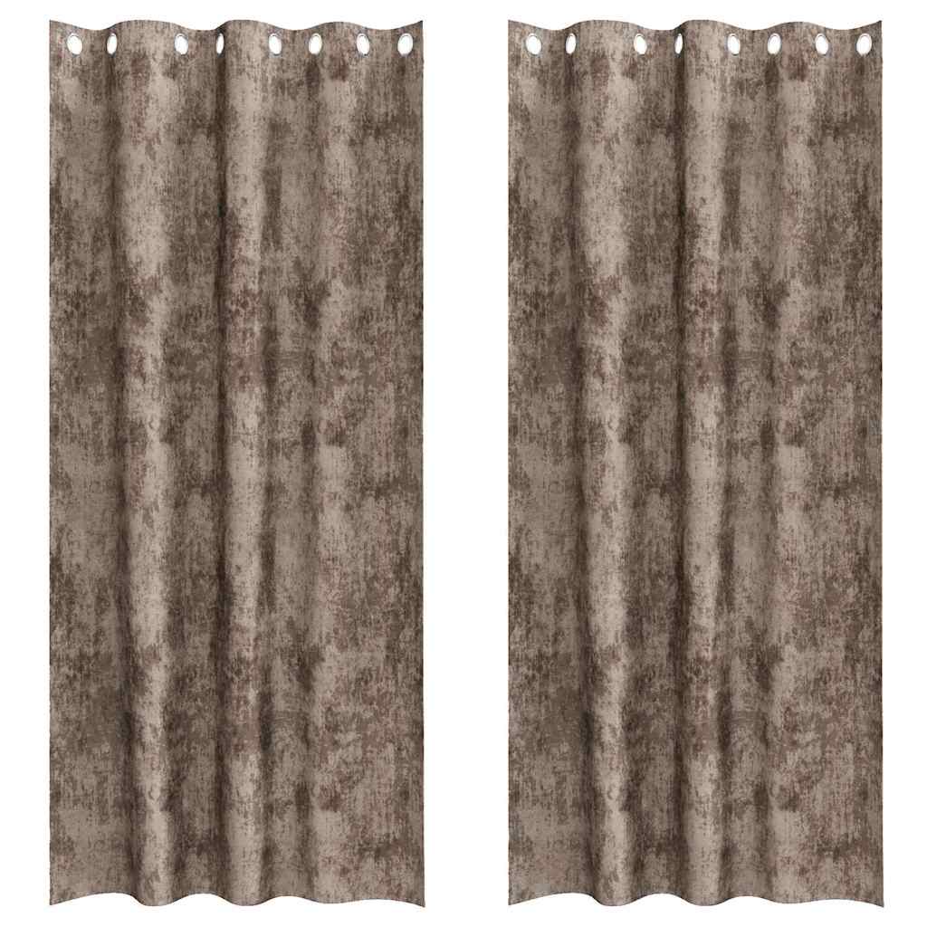 vidaXL Zasłony z weluru 2 pcs Cappuccino 245 x 140 cm Aksamit