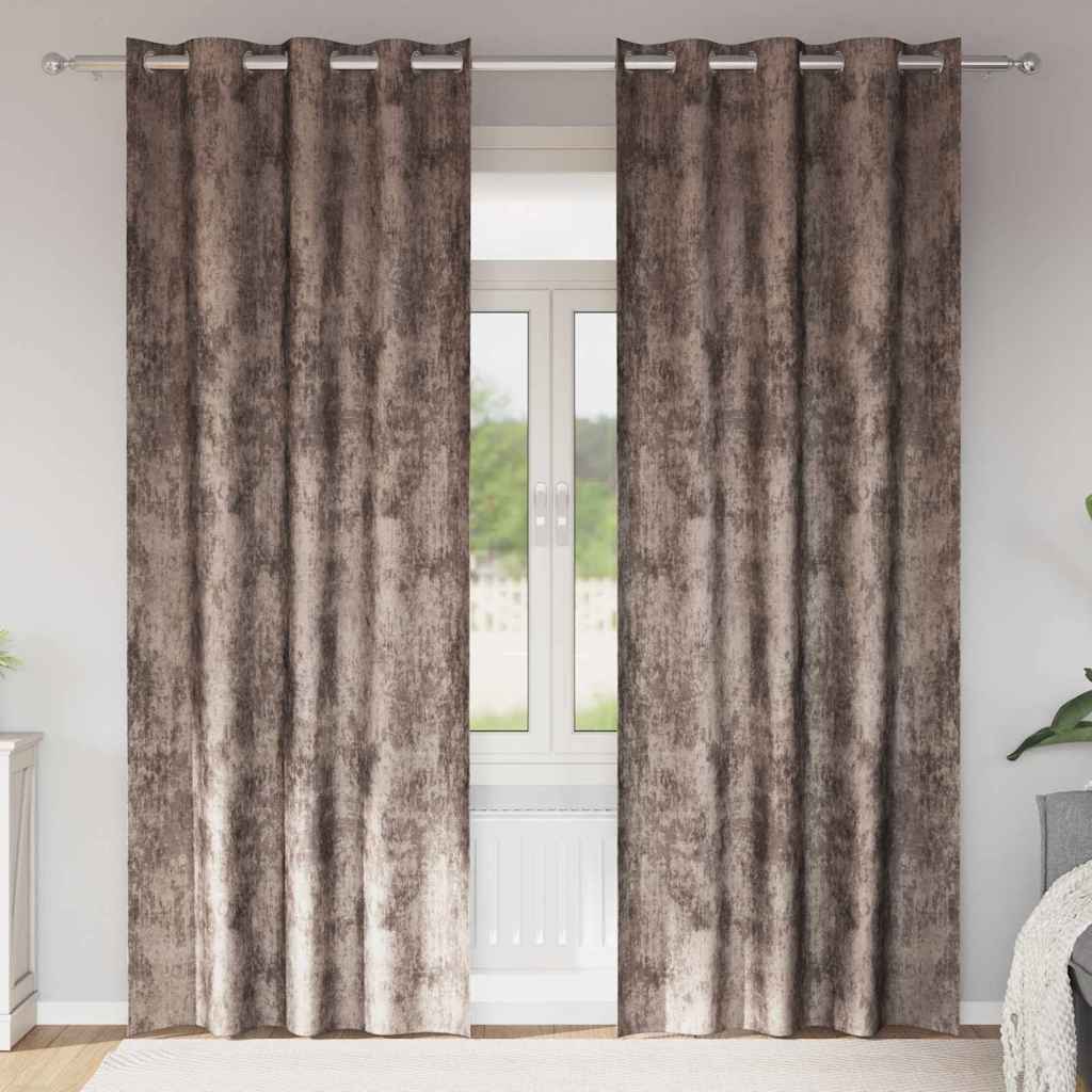 vidaXL Zasłony z weluru 2 pcs Cappuccino 260 x 140 cm Aksamit
